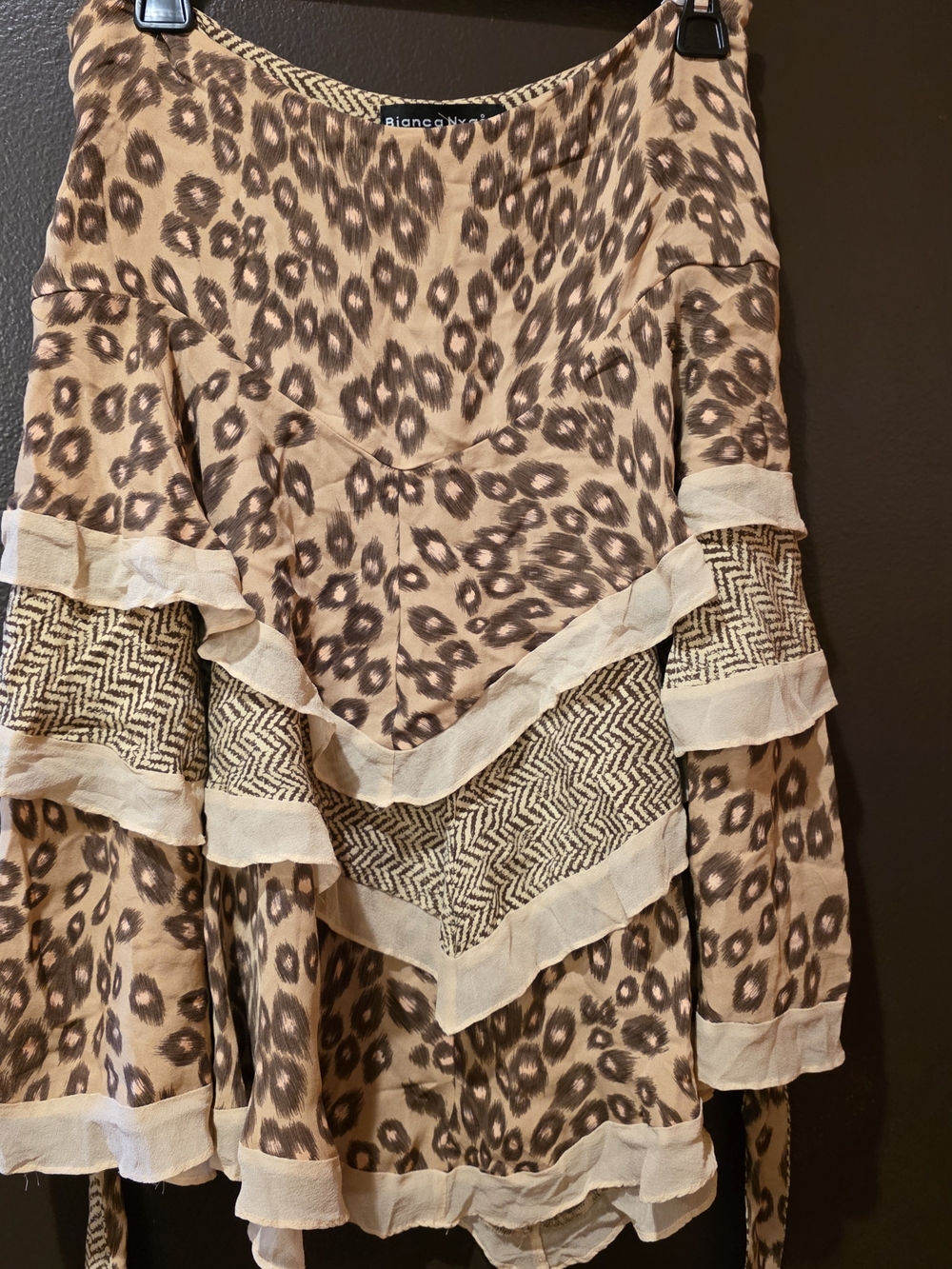 Bianca Nygård Beige Leopard Asymmetrical Skirt